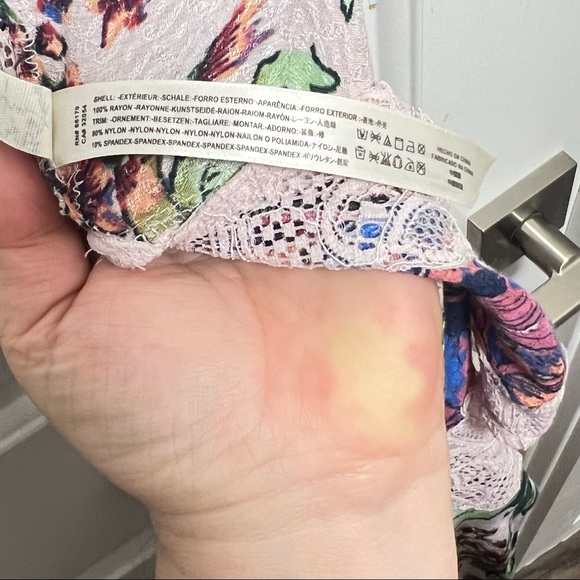 ntimately Free People  Boho Marsha Slip Dress XS Ecru Combo  Lace Floral Mini. - Picture 12 of 12